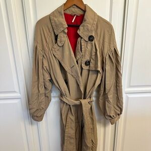 Free People Tan Trench Coat